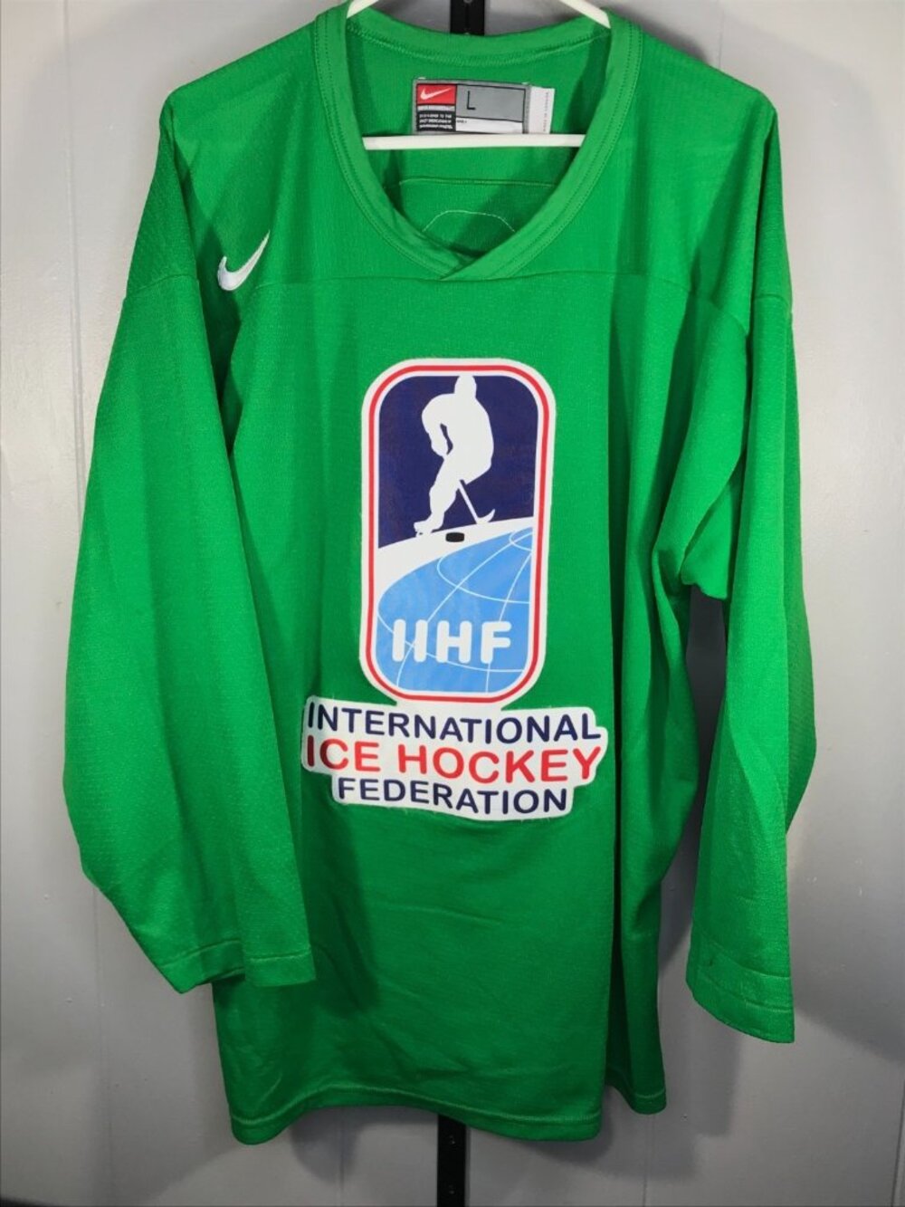 Vintage Nike International Ice Hockey Federation Jersey Mens Rare Sz LG Made CAN